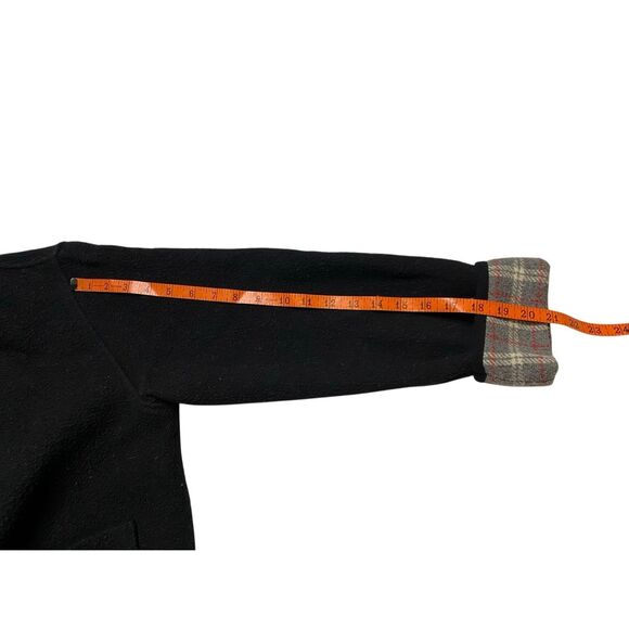 Norton Studio Petites Black Wool Blend Zip Jacket Plaid Lining Pockets PL Women - Picture 10 of 11